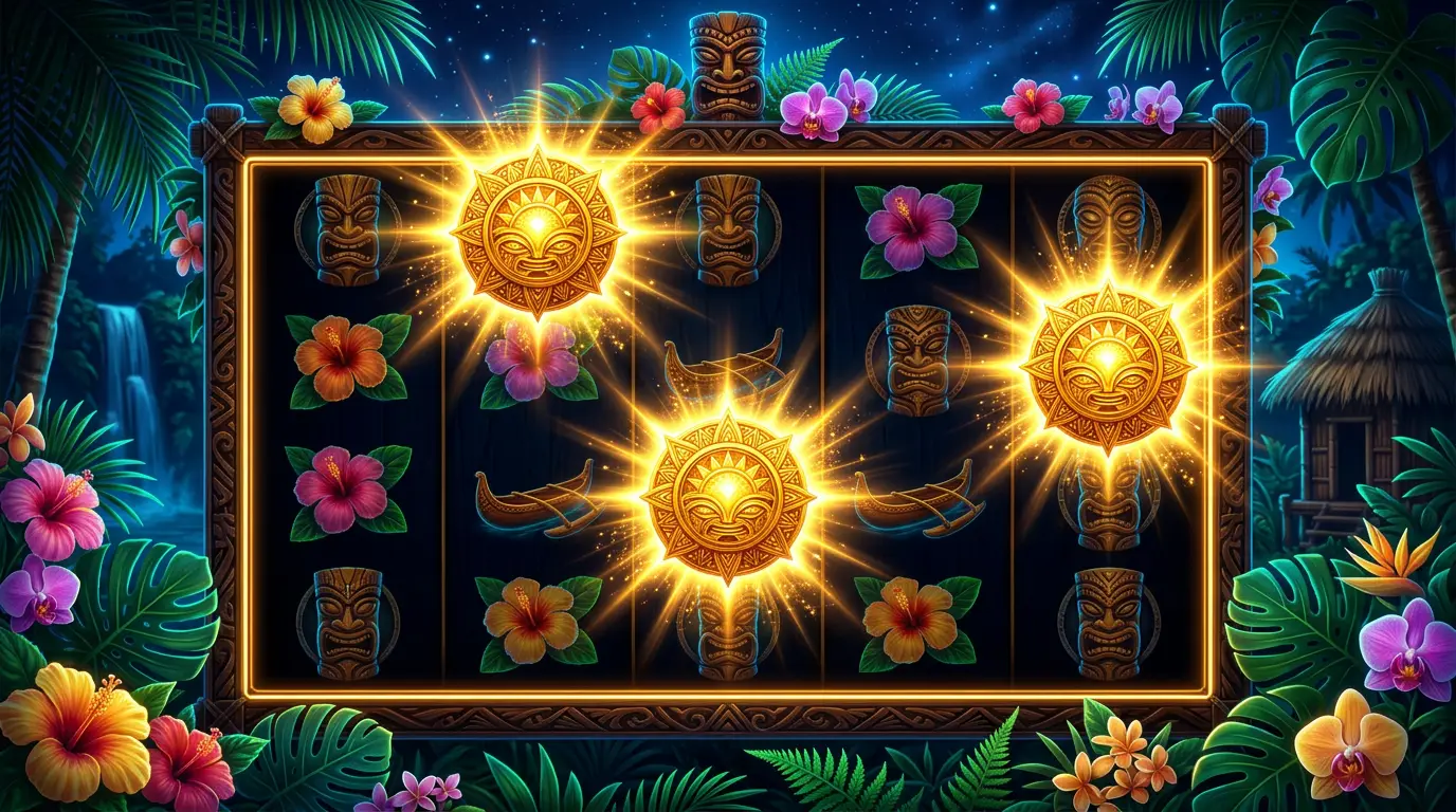 Hula Balua Free Drops bonus - scatter symbols trigger the bonus round