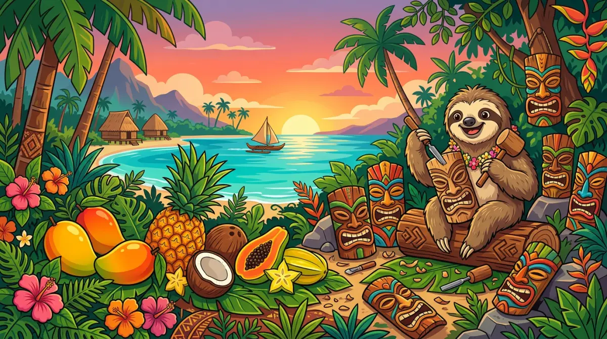 Hula Balua slot - ELK Studios tropical island theme with Elmo the Sloth